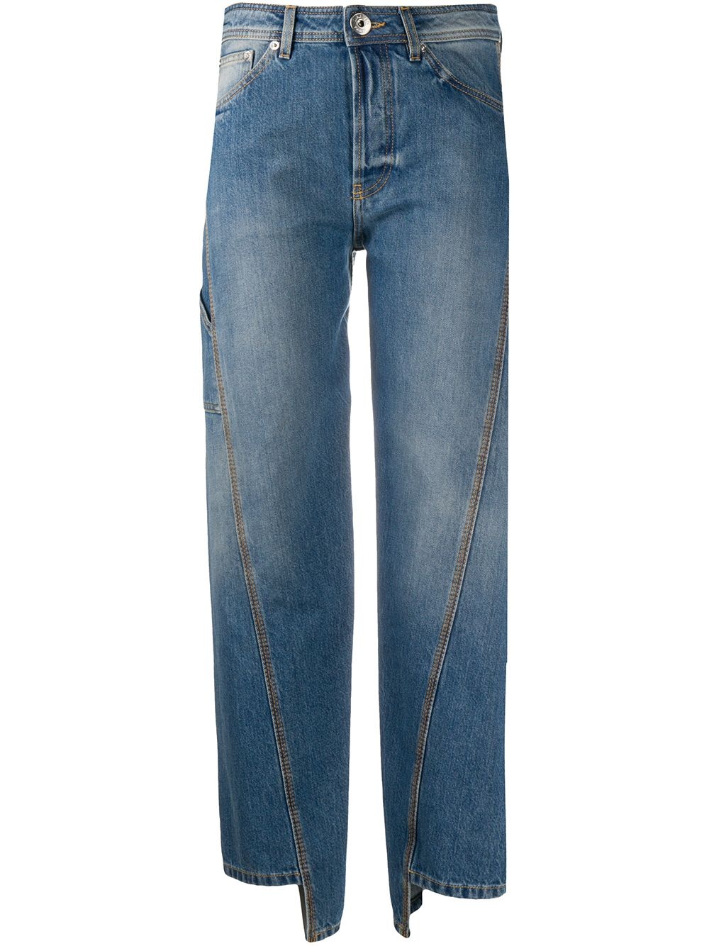 twist-seam cropped jeans - 1