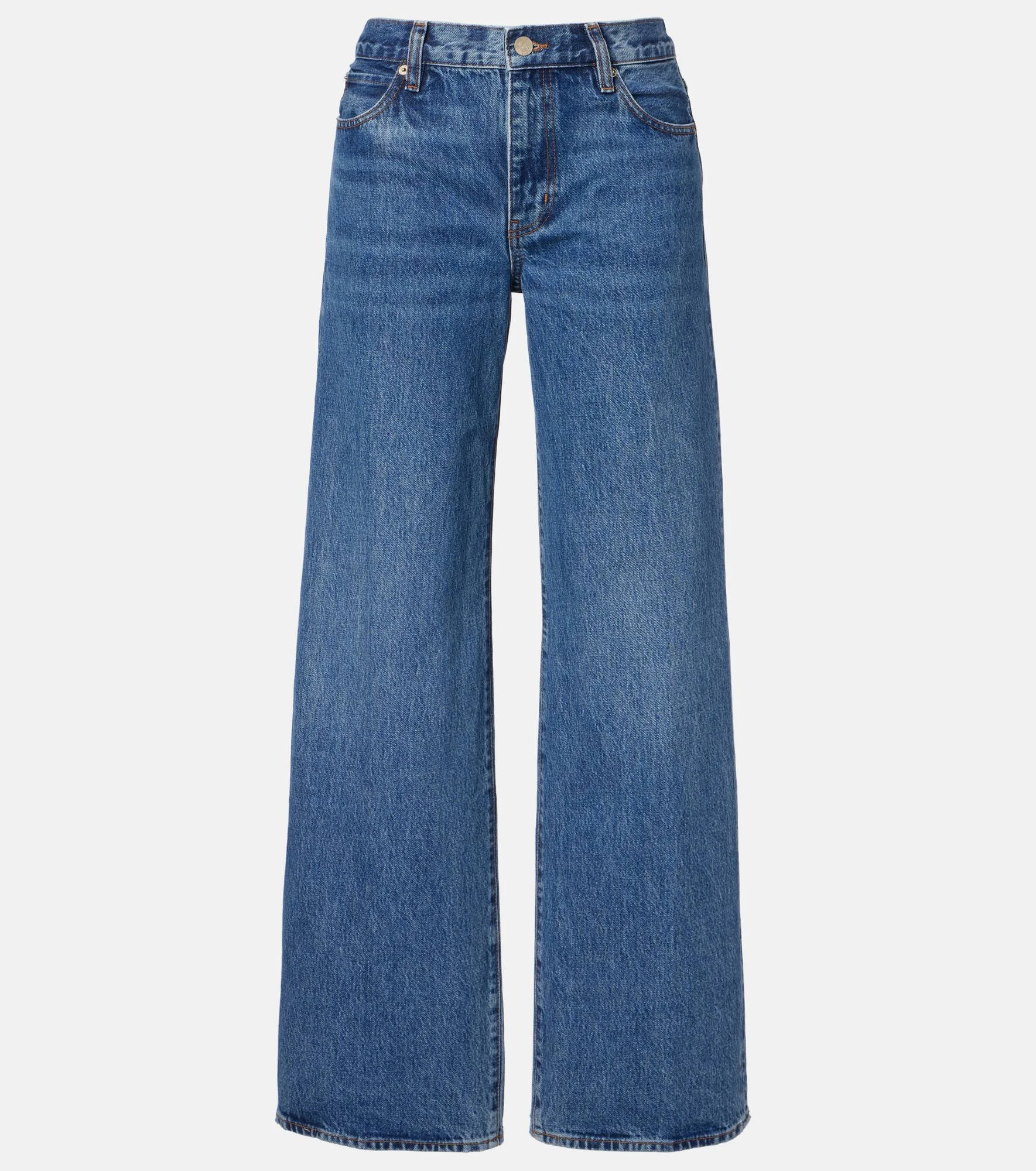 Bubble mid-rise barrel-leg jeans - 1