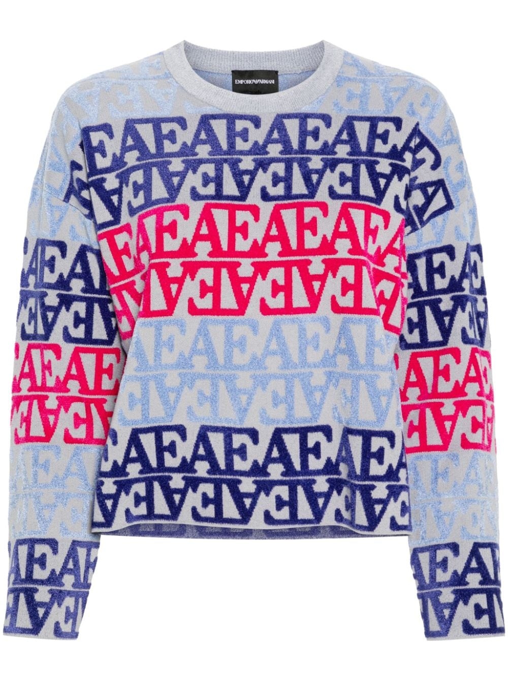 logo-flocked sweater - 1