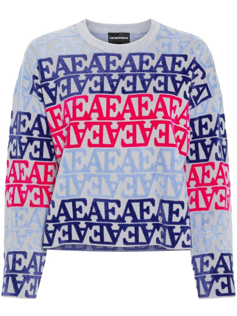 logo-flocked sweater 1