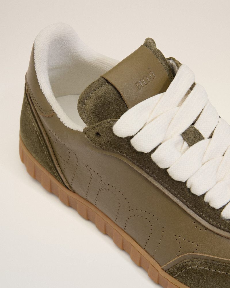 GREEN COWHIDE LEATHER STEP SNEAKERS 5