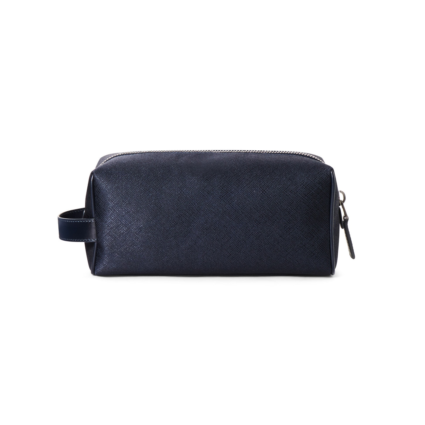 Blue leather and nylon pouch - 4