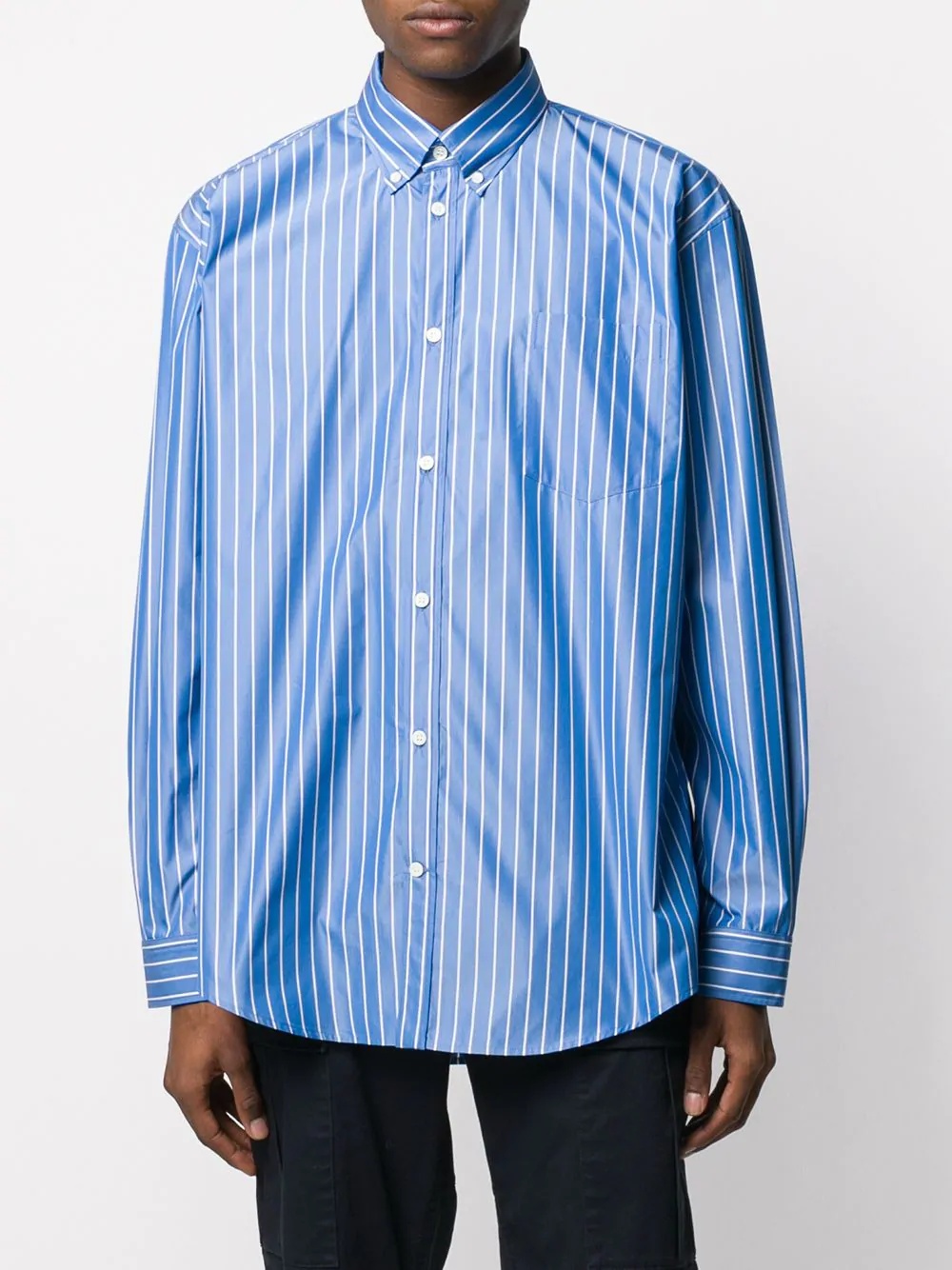 printed logo striped shirt - 4