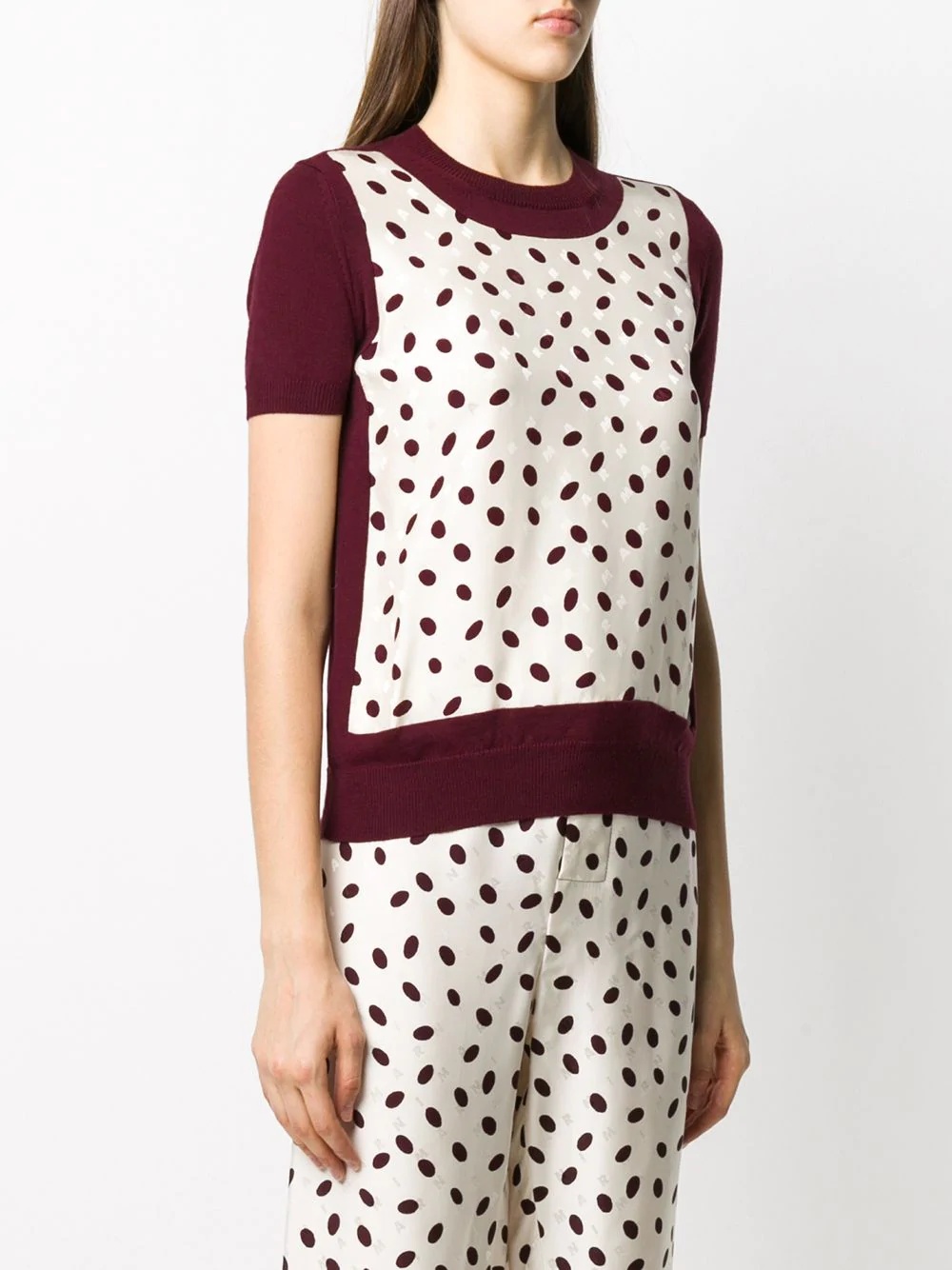 oval-print knitted top - 3