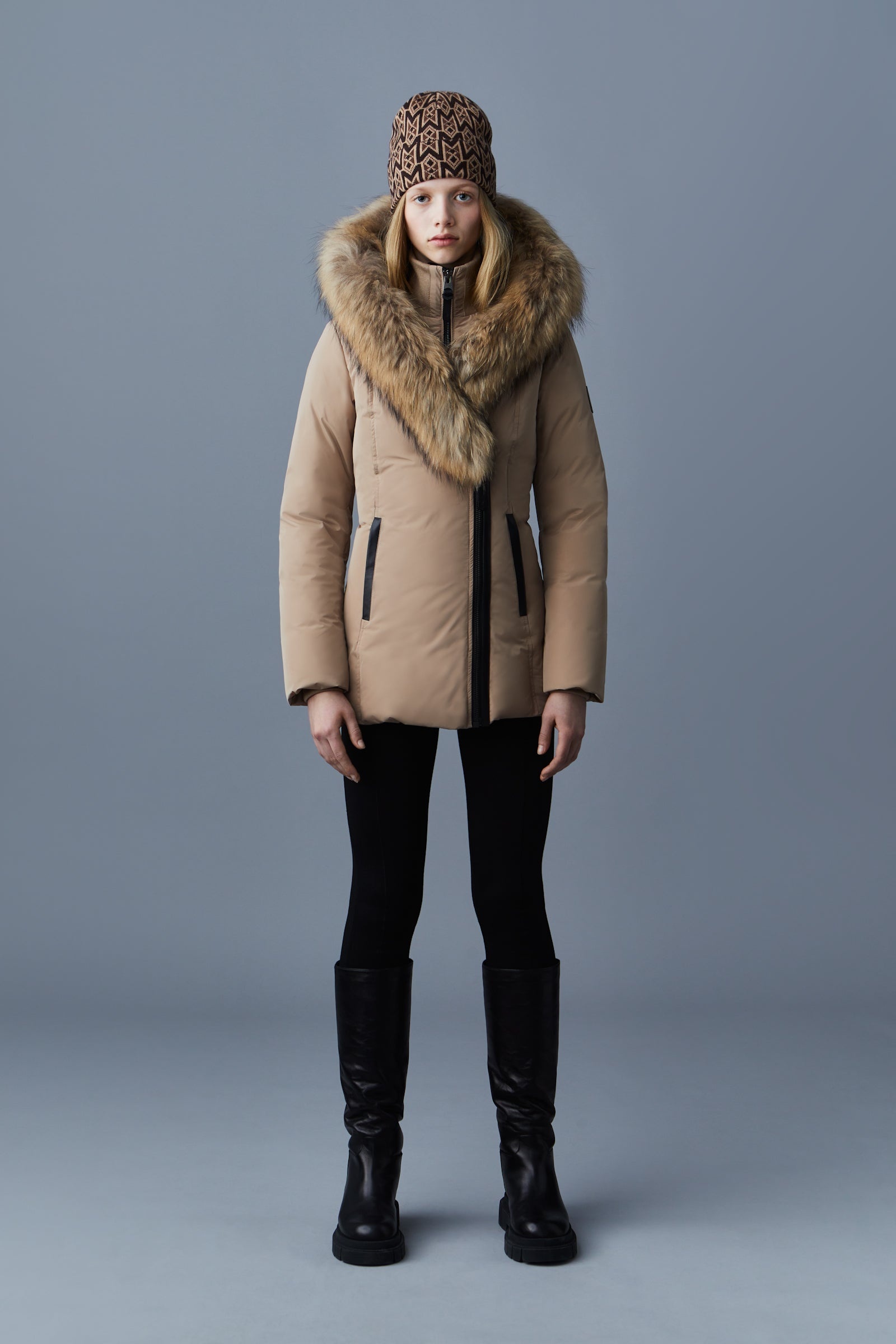 ADALI down coat with natural fur Signature Mackage Collar - 2