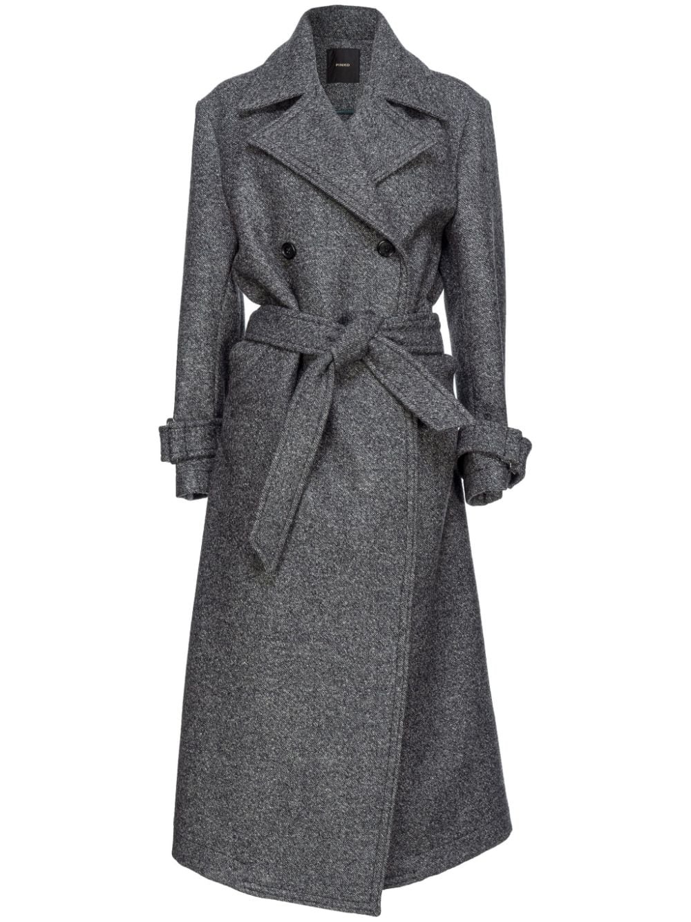 tie-fastening double-breasted coat - 1