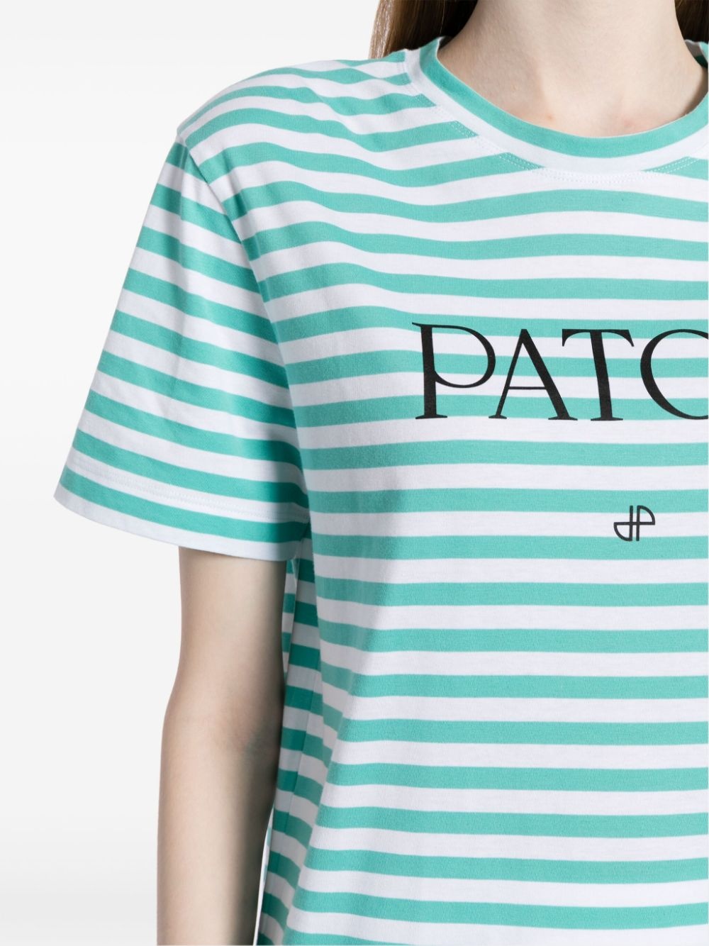 PATOU striped logo-print T-shirt | REVERSIBLE
