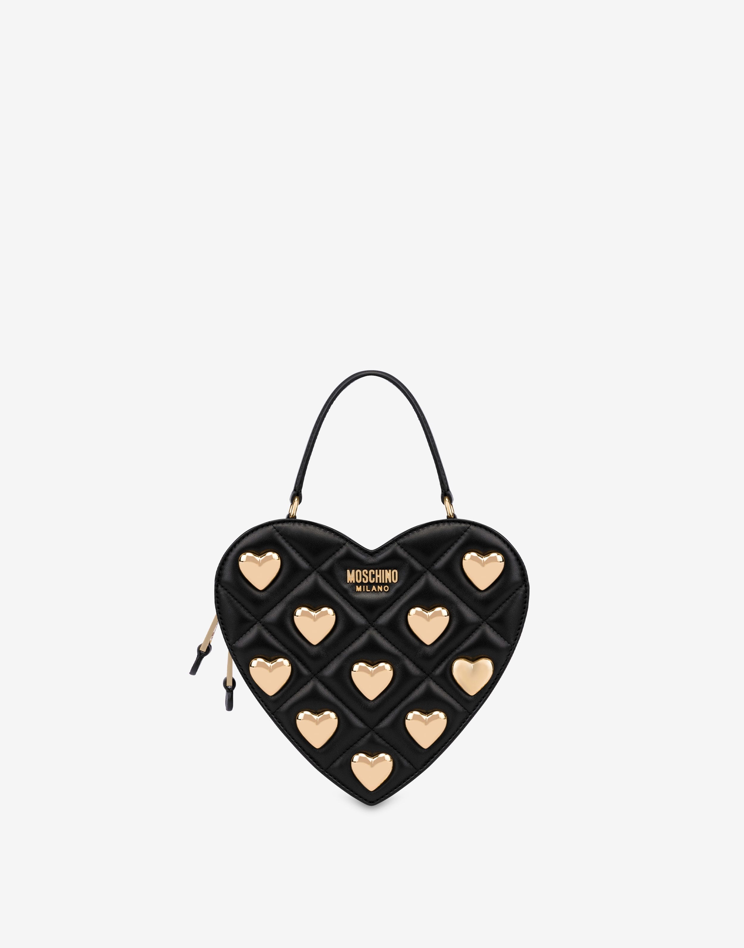 HEART STUDS QUILTED HEART BAG - 1