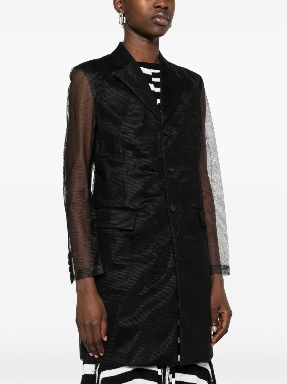 mesh-overlay coat - 3