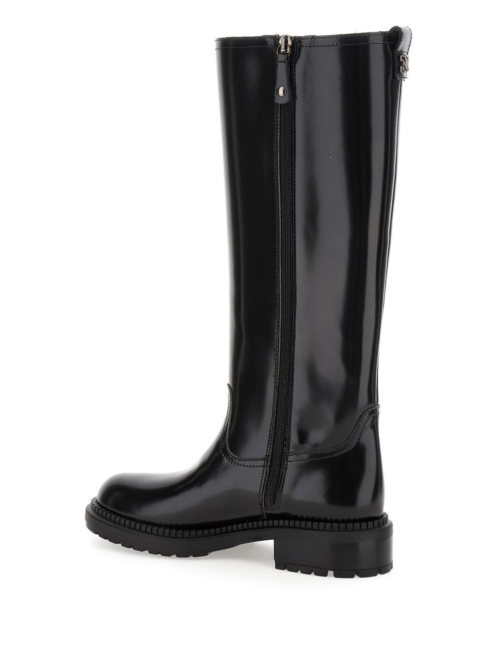 zip-up leather boots - 4