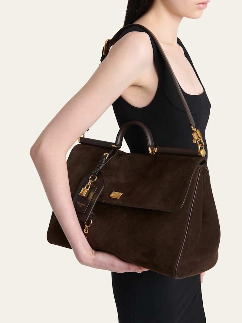 Dolce & Gabbana My Sicily Suede Top-Handle Bag outlook
