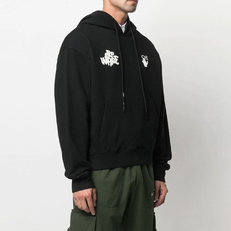 Off-White SS21 Red Tongue Out Over Logo Printing Pullover Loose Fit Black OMBB037S21FLE0061001 - 4