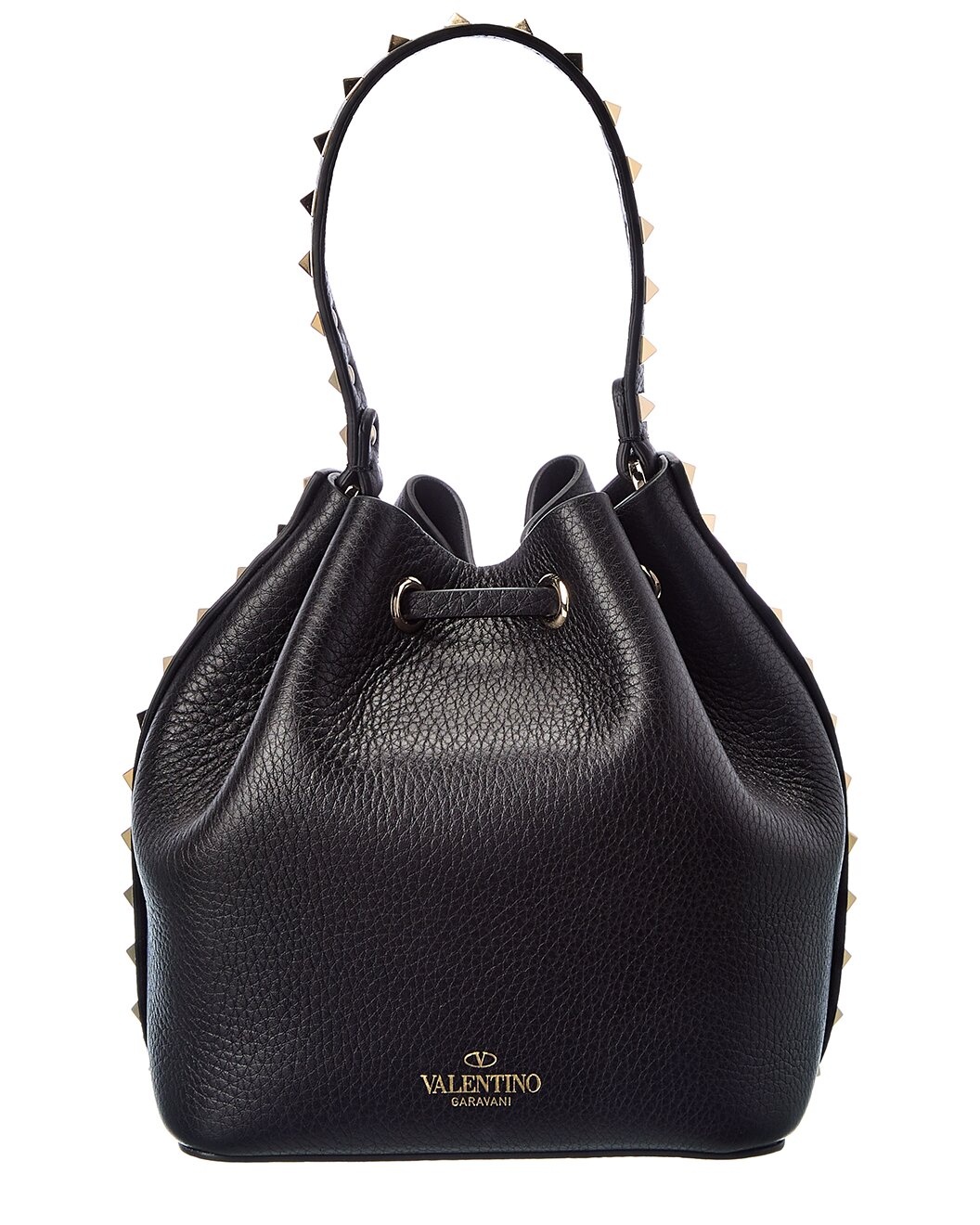 Valentino Rockstud Grainy Leather Bucket Bag - 2