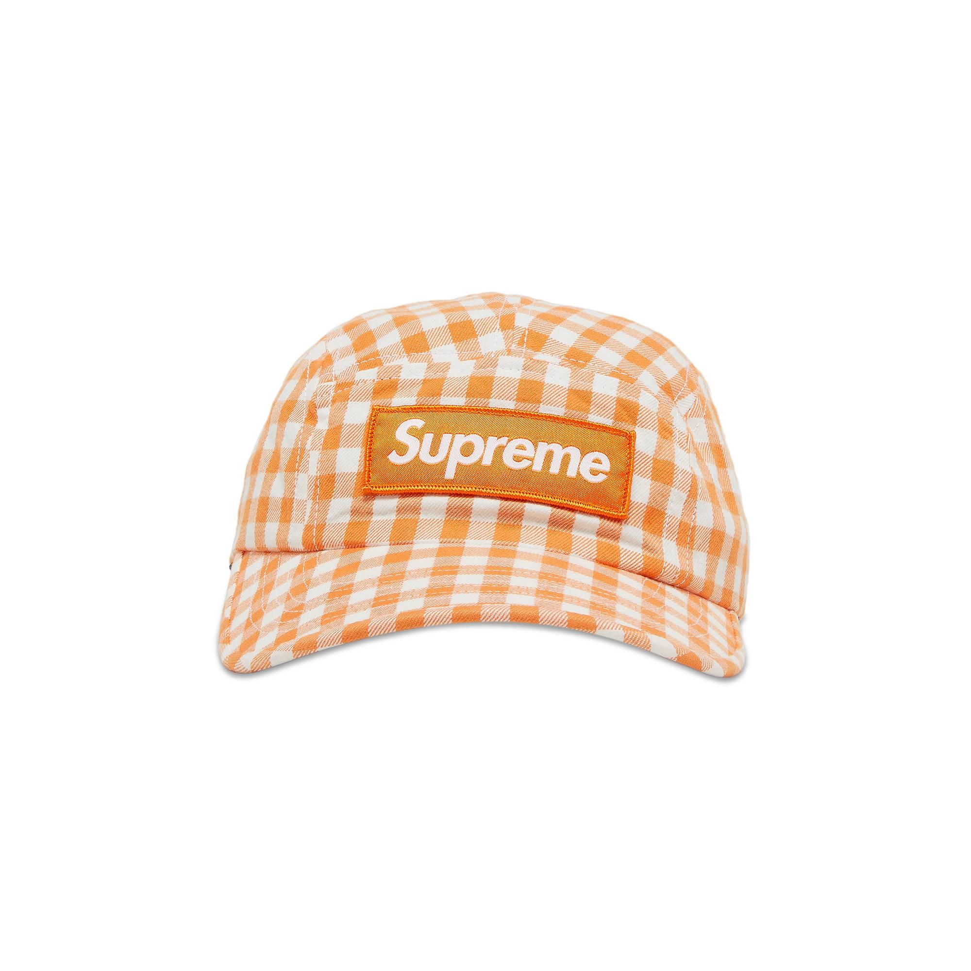 Supreme Gingham Camp Cap 'Orange' - 1