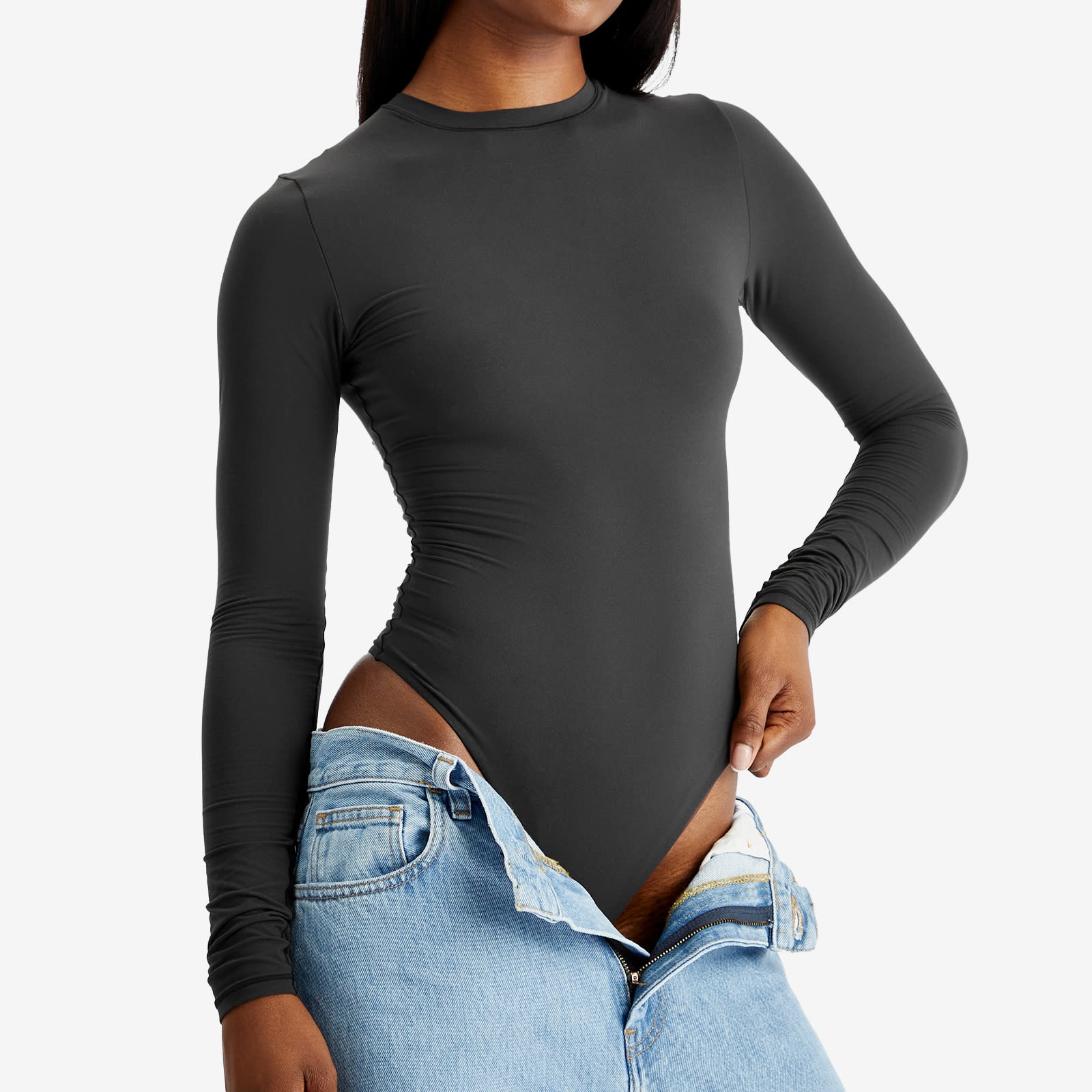 SKIMS Fits Everybody Long Sleeve Crewneck Bodysuit - 5