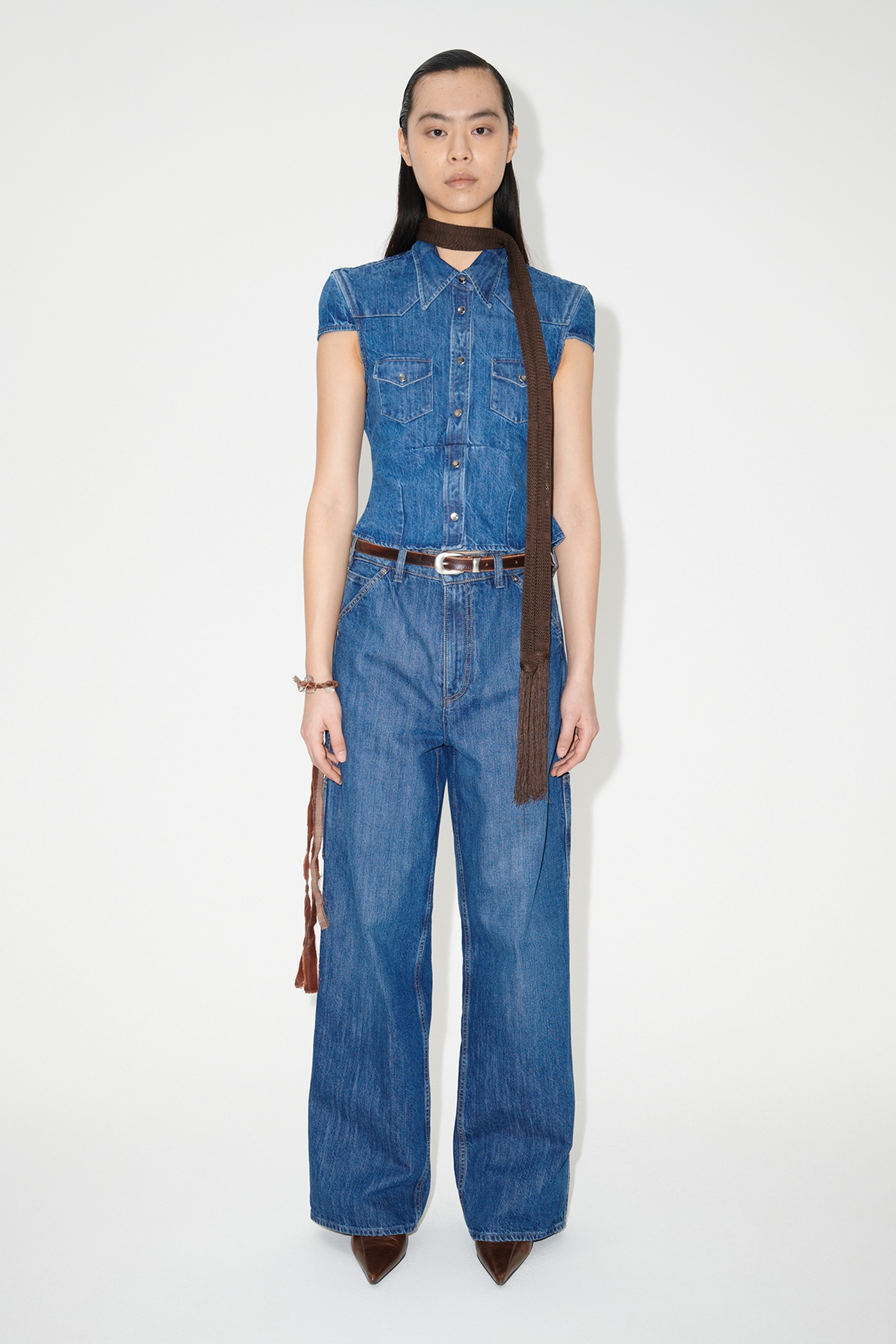 Daisy Shirt Shortsleeve Western Blue Denim - 2