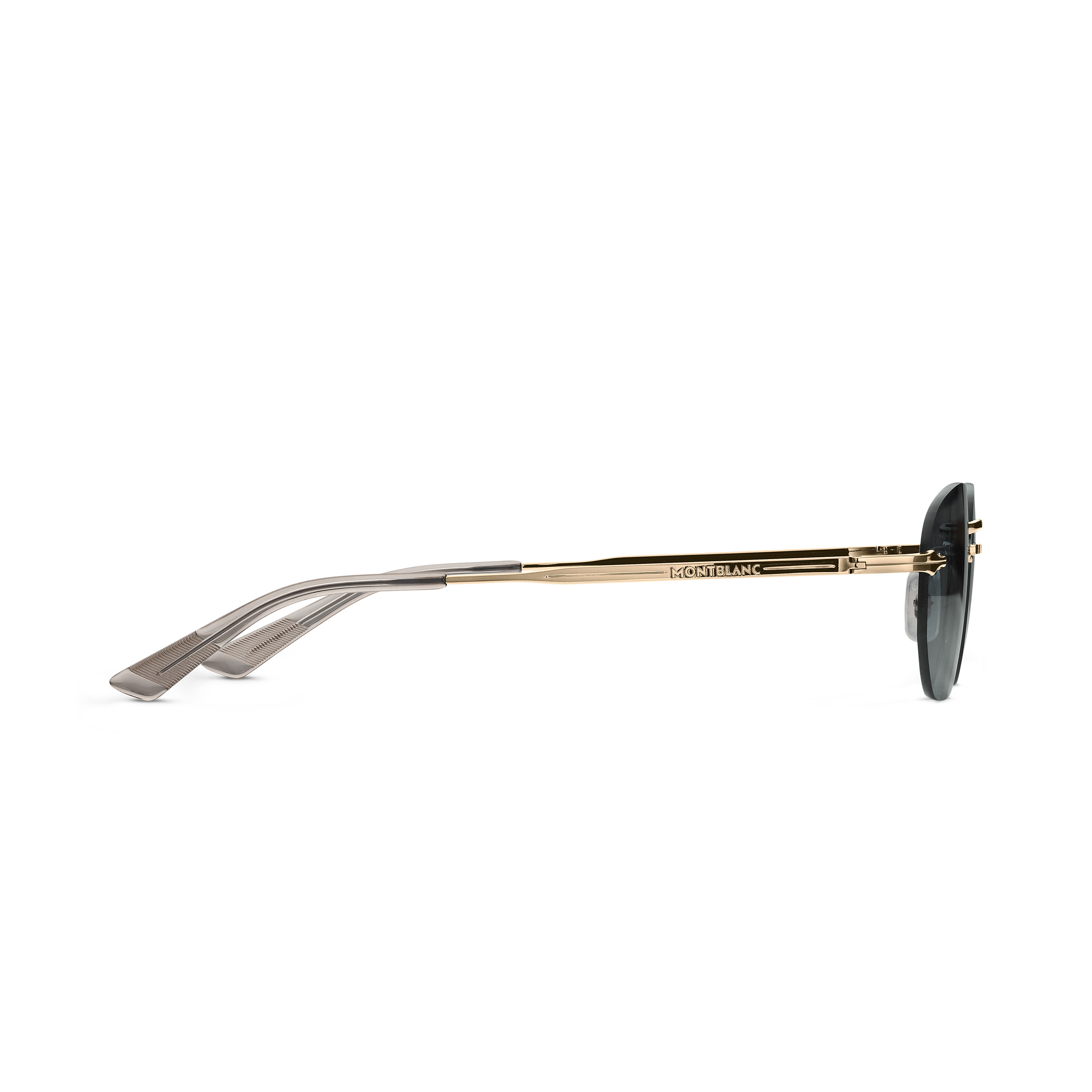 Rectangular Sunglasses with Gold-Colored Metal Frame - 2