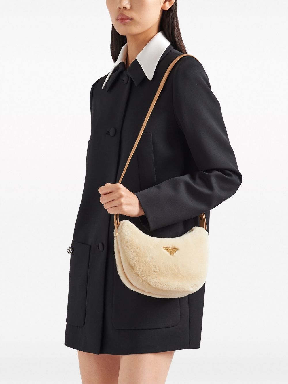 Arqué shearling shoulder bag - 2