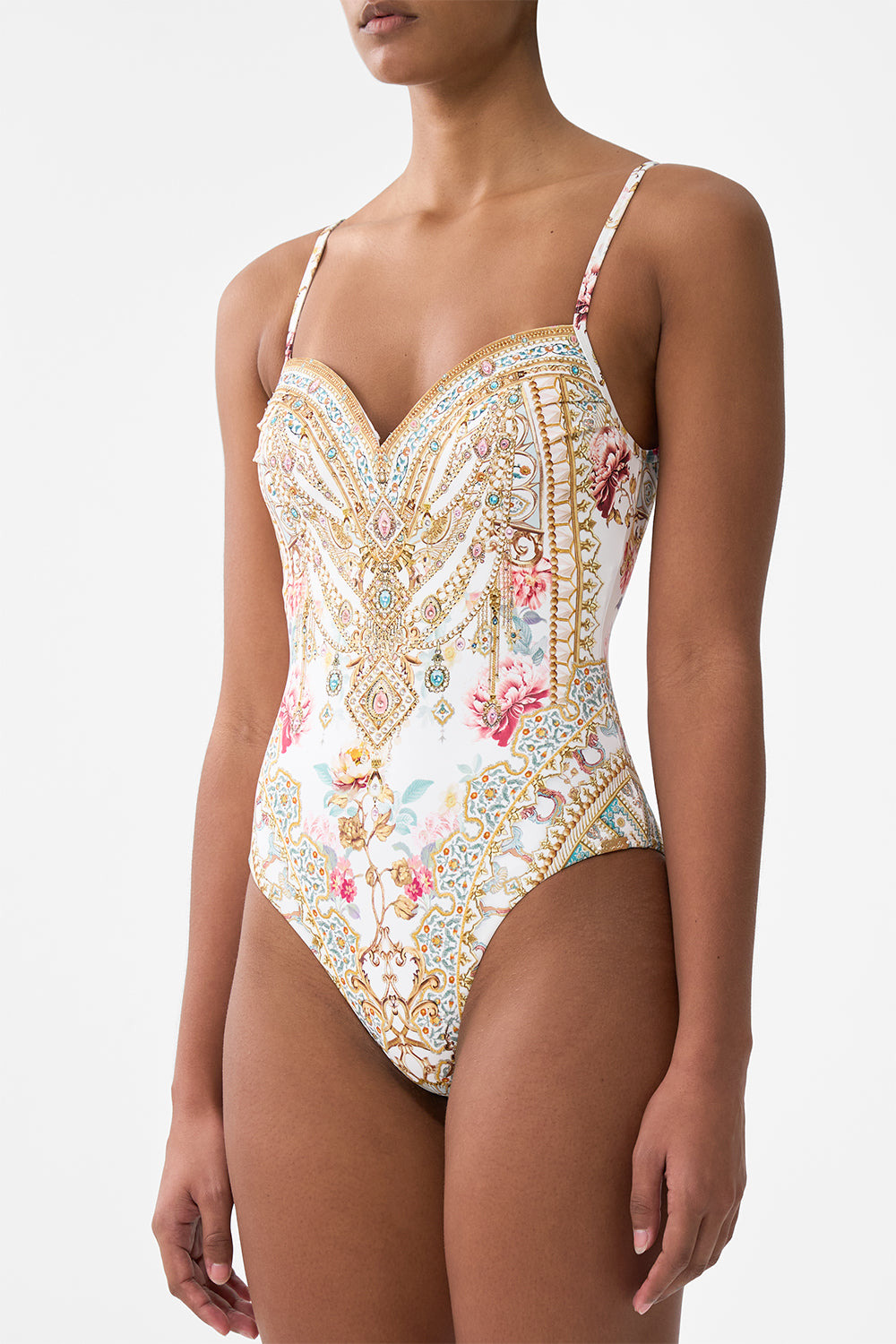 SWEETHEART NECK UNDERWIRE ONE PIECE - 5