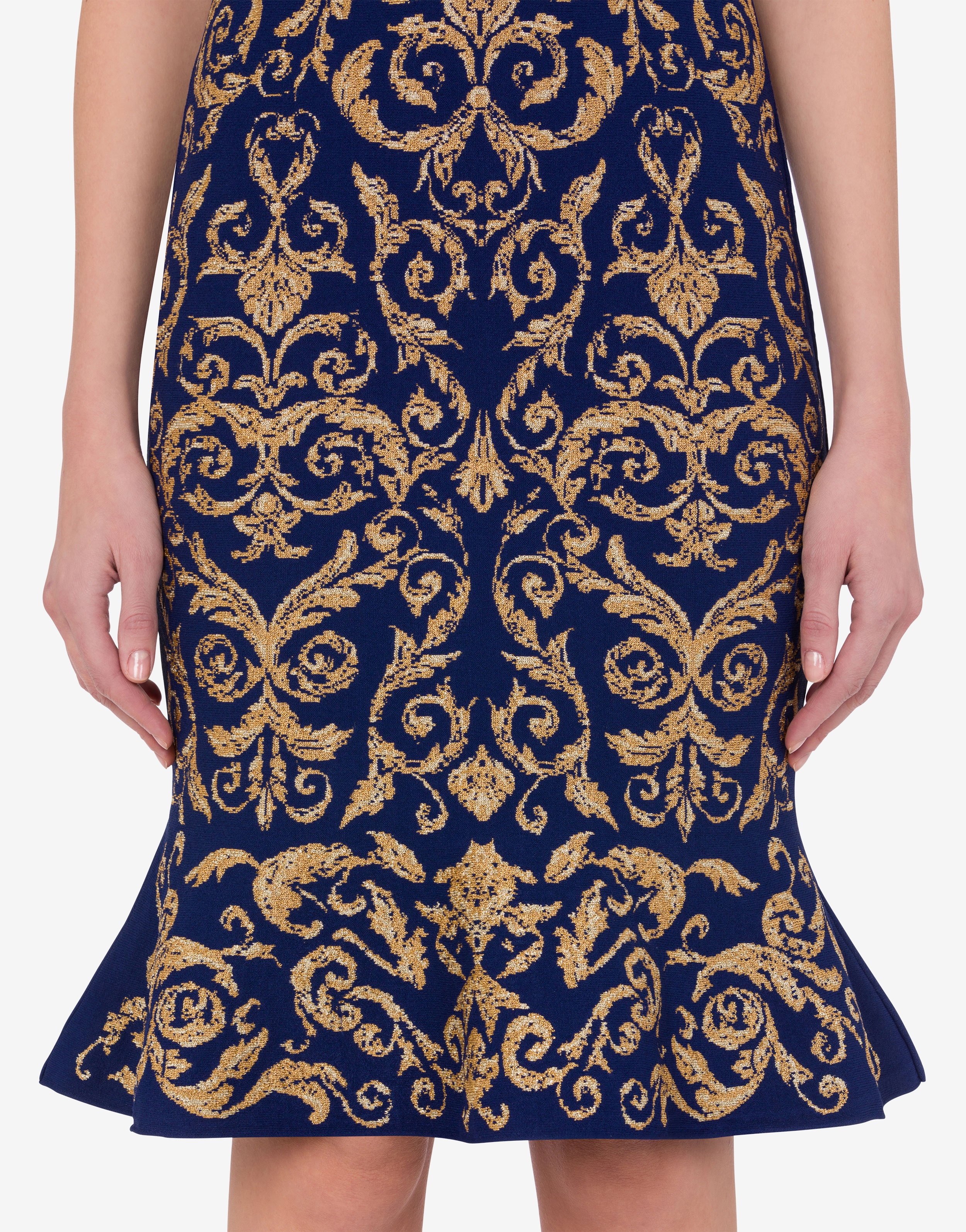 BAROQUE JACQUARD KNIT SKIRT - 4