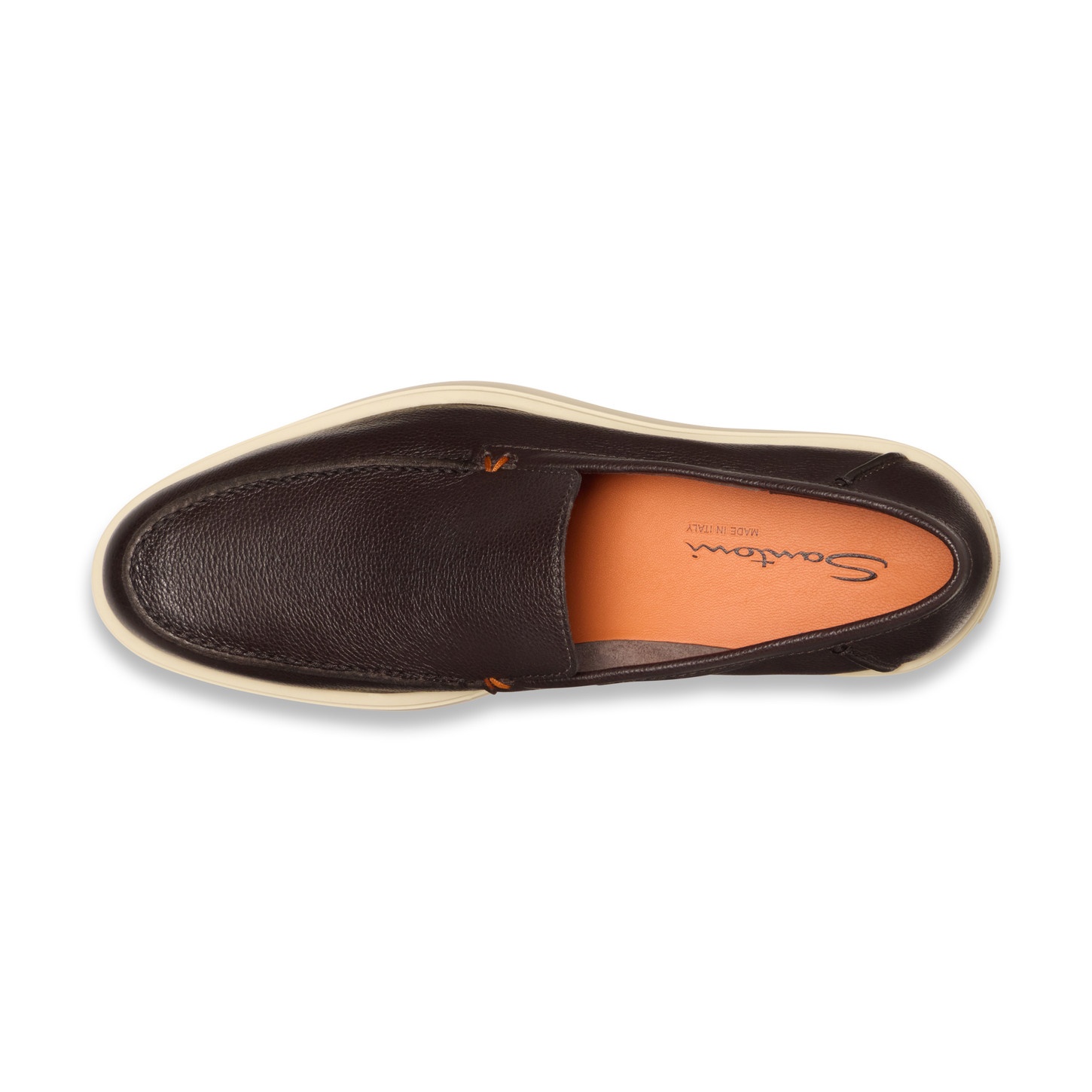 Men's dark brown tumbled leather loafer - 4