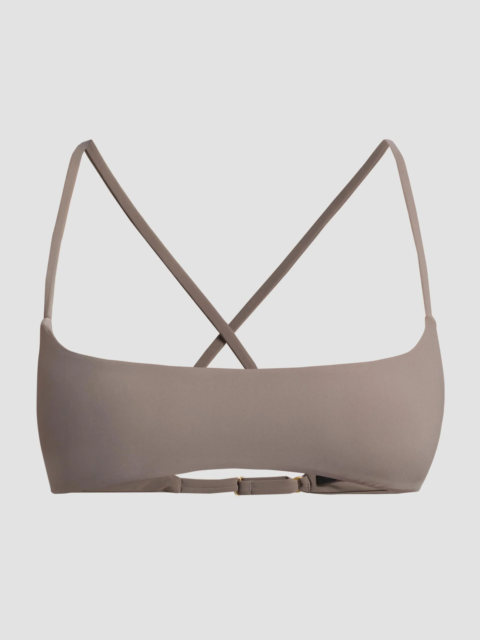 Women's Athletic Cross Back Bikini Top - Smoke - 1