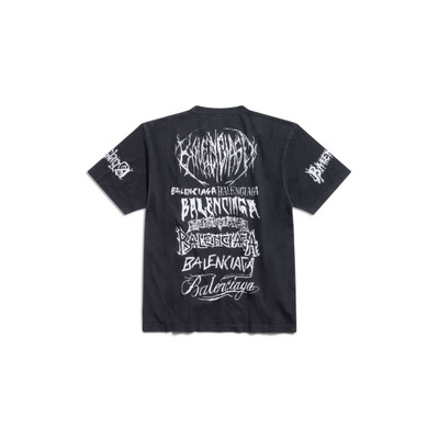 BALENCIAGA Diy Metal T-shirt Large Fit in Black/white outlook