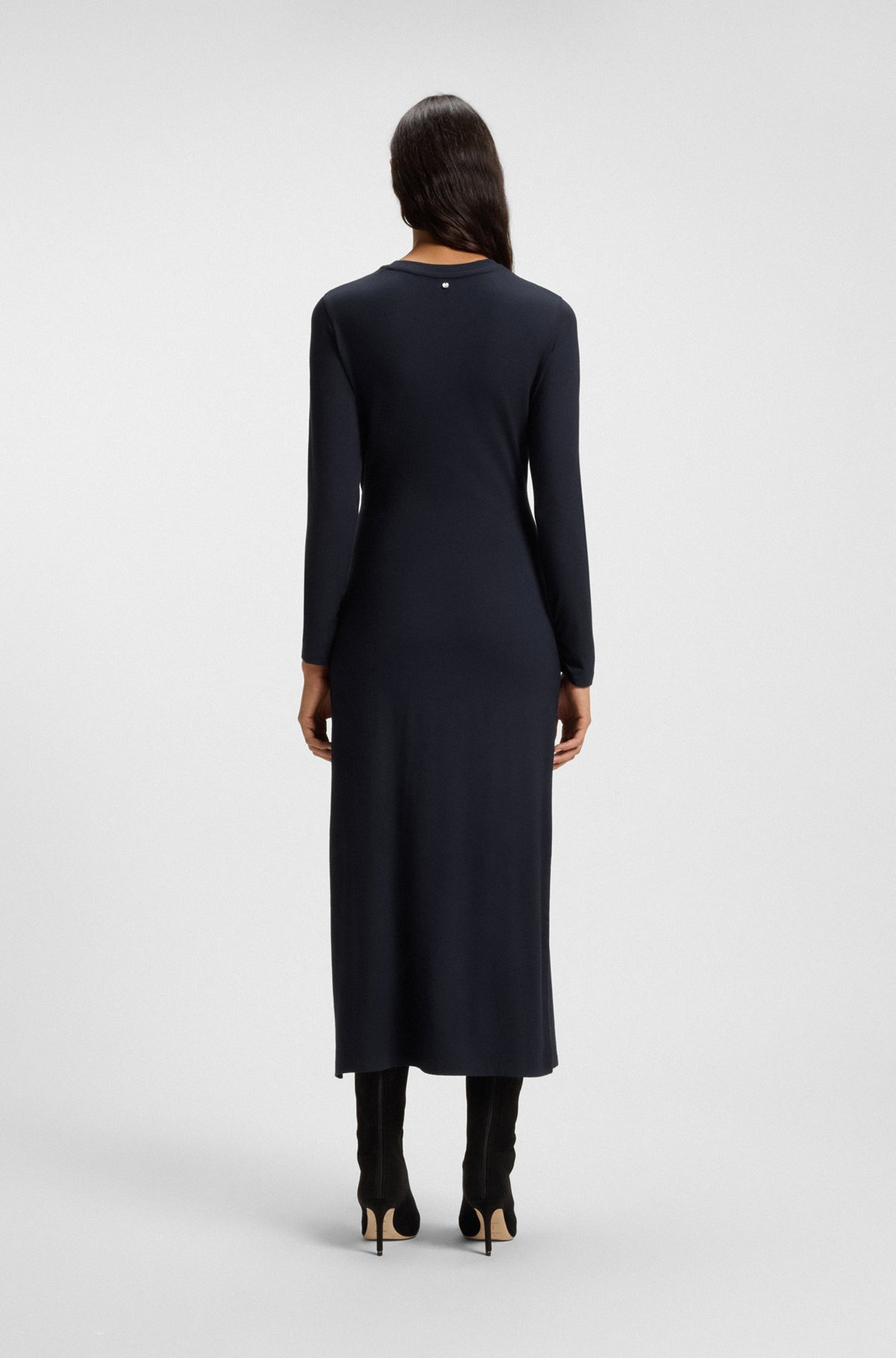 STRETCH-JERSEY DRESS WITH KNOTTED WAIST DETAIL - 5