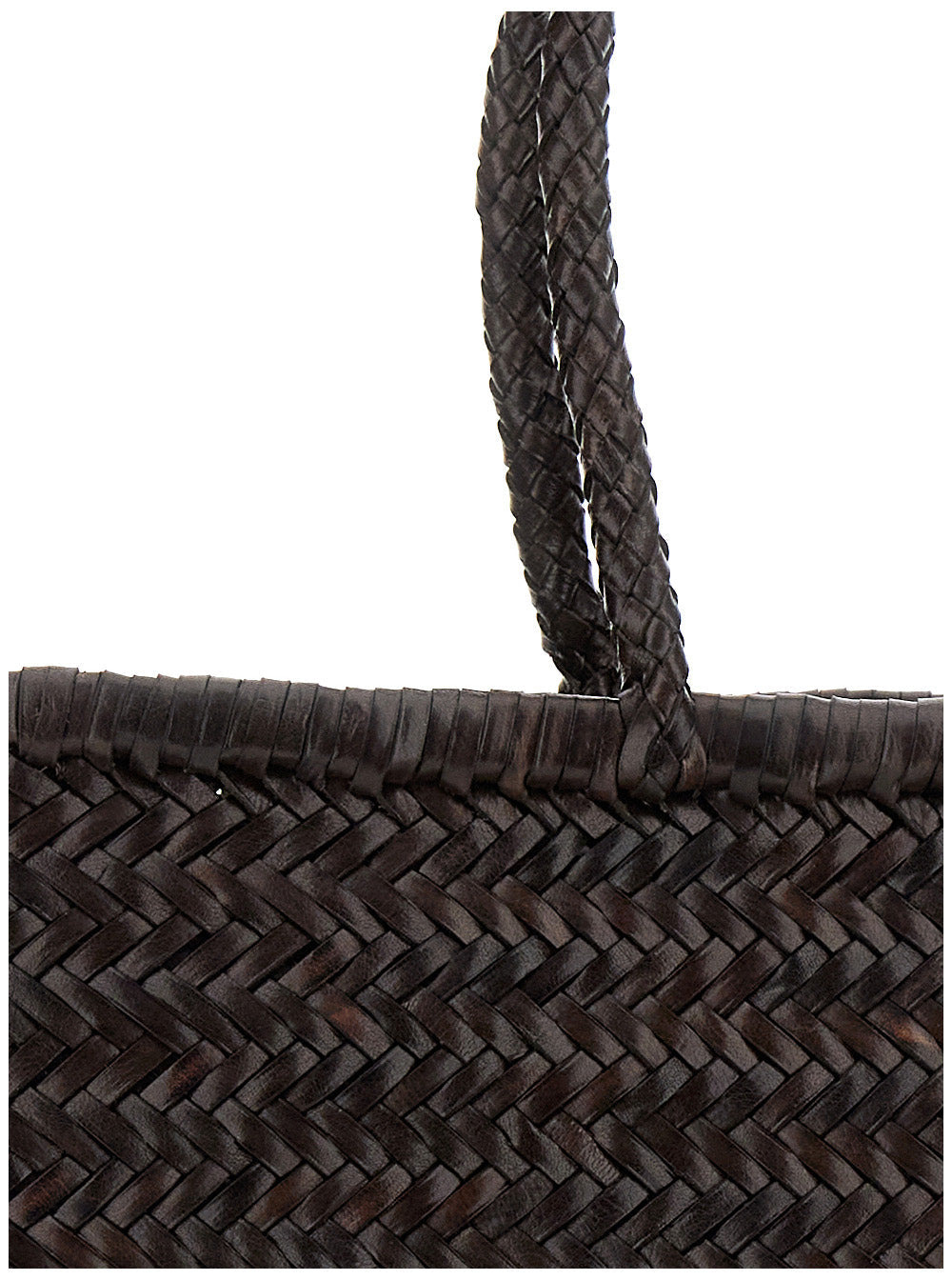Dragon Diffusion Women 'Bamboo Triple Jump' Brown Tote Bag In Woven Leather Woman - 5