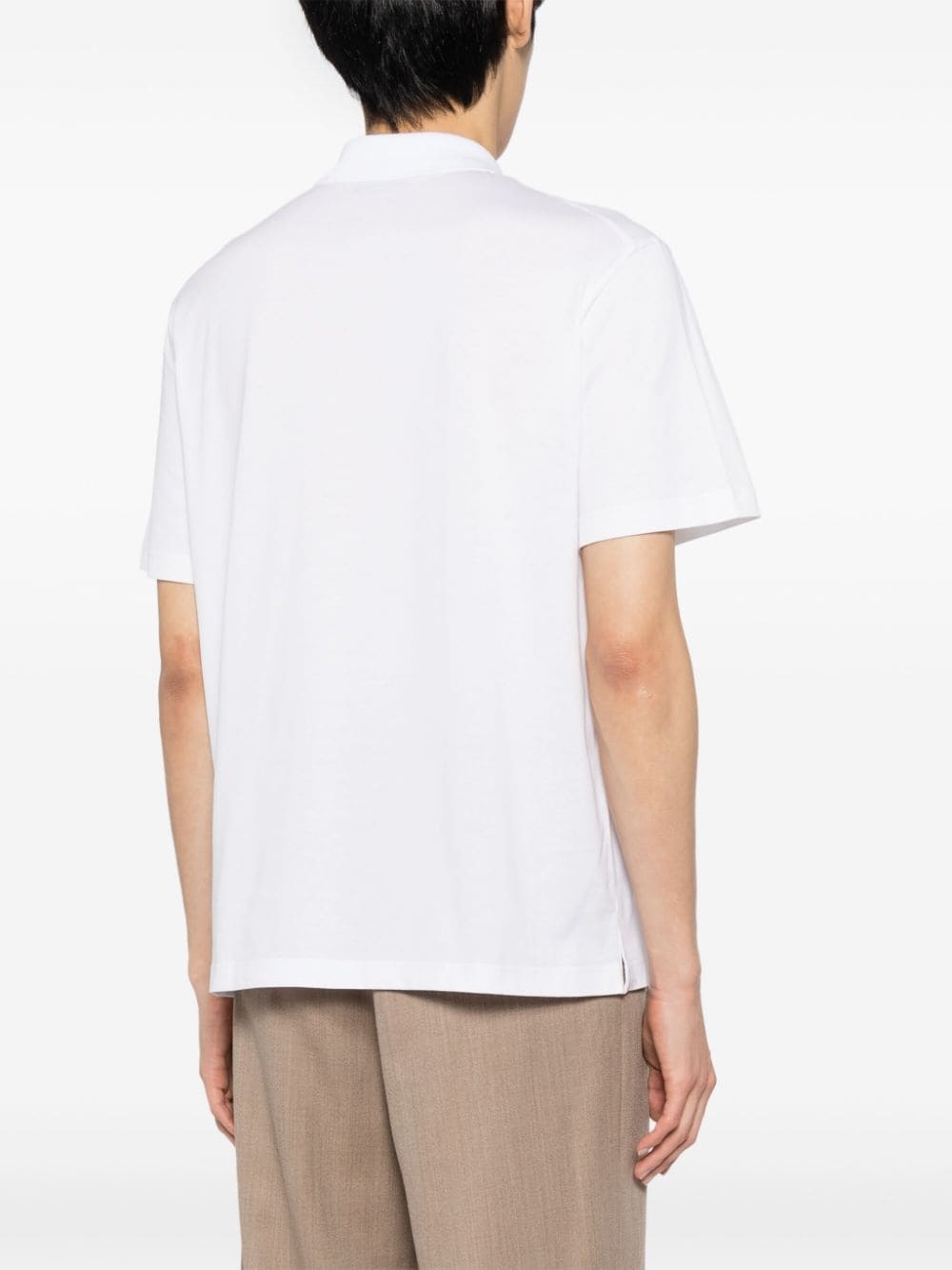logo-tag cotton polo shirt - 4