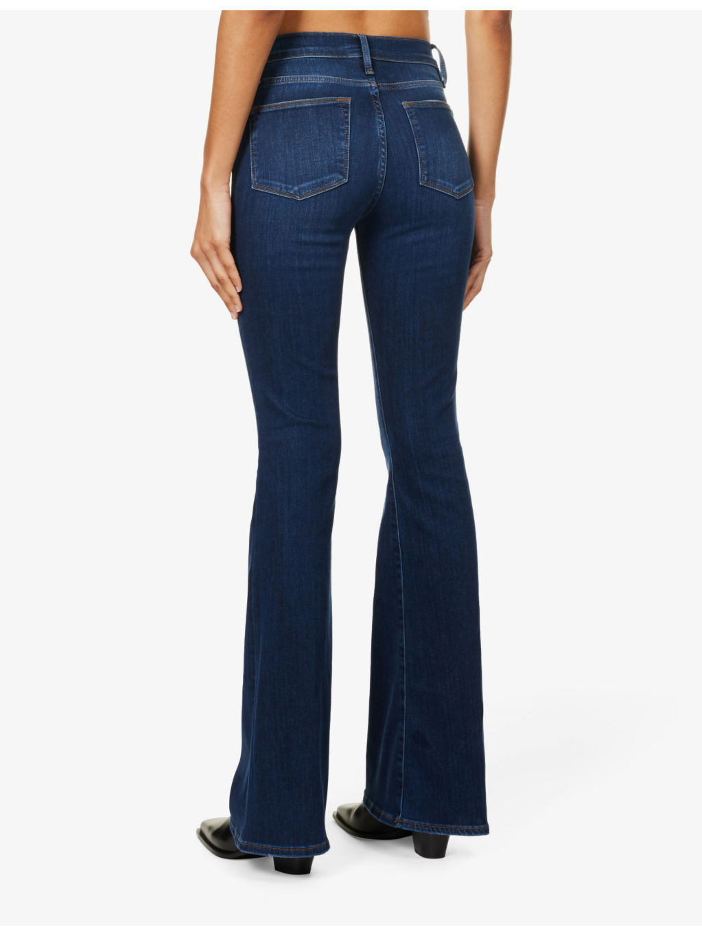 Le High Flare slip-pocket high-rise flare-leg stretch-denim jeans - 4