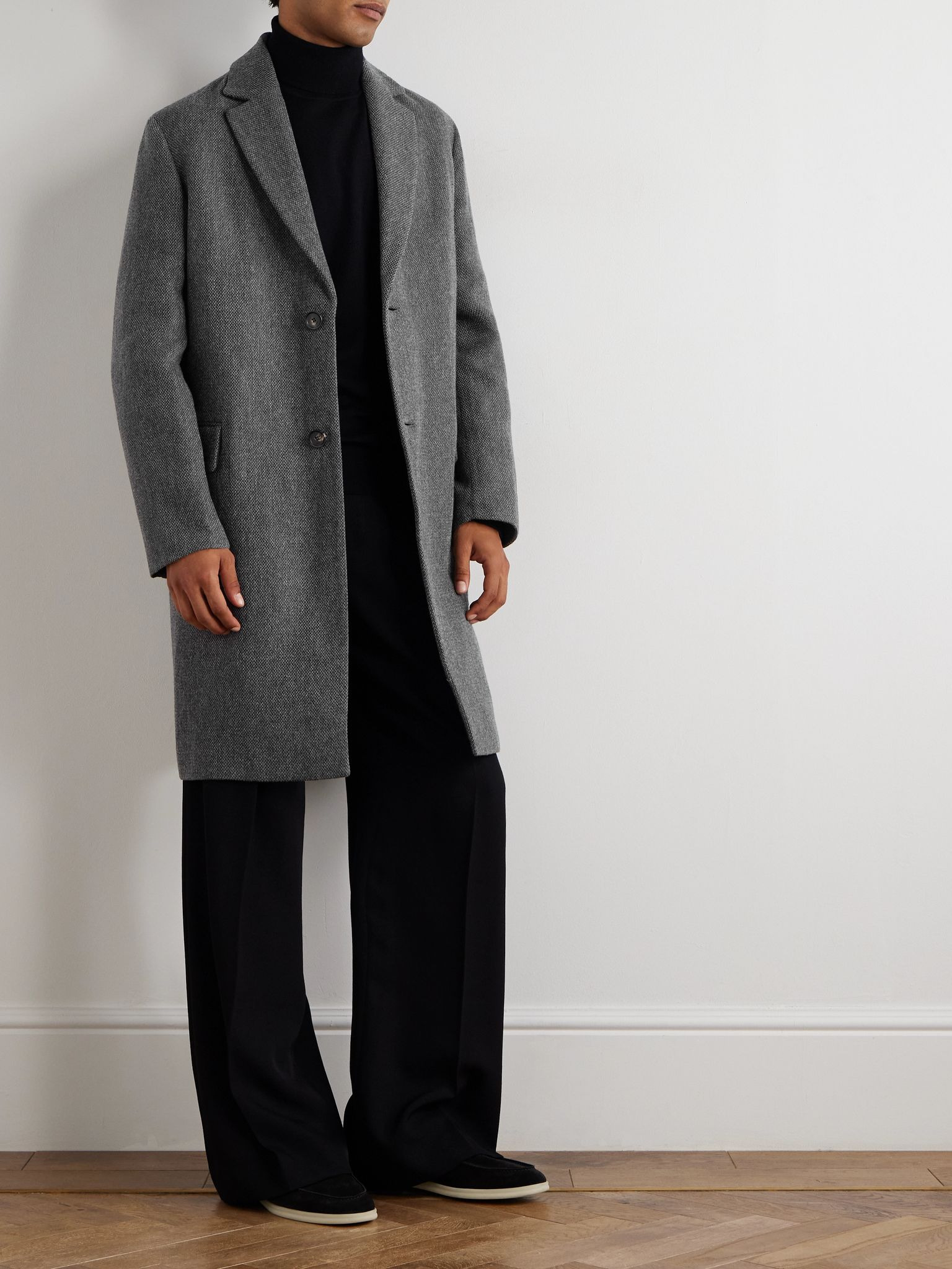 John Cashmere and Linen-Blend Coat Gray - 2