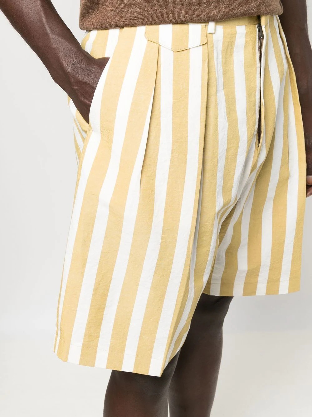 stripe-print shorts - 5