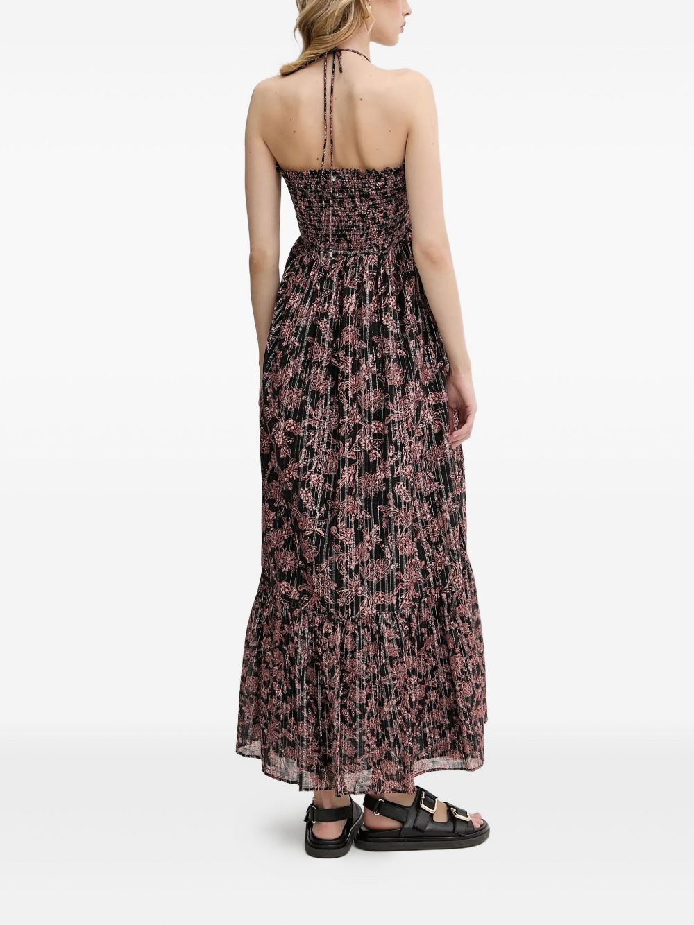 halterneck floral-print maxi dress - 3