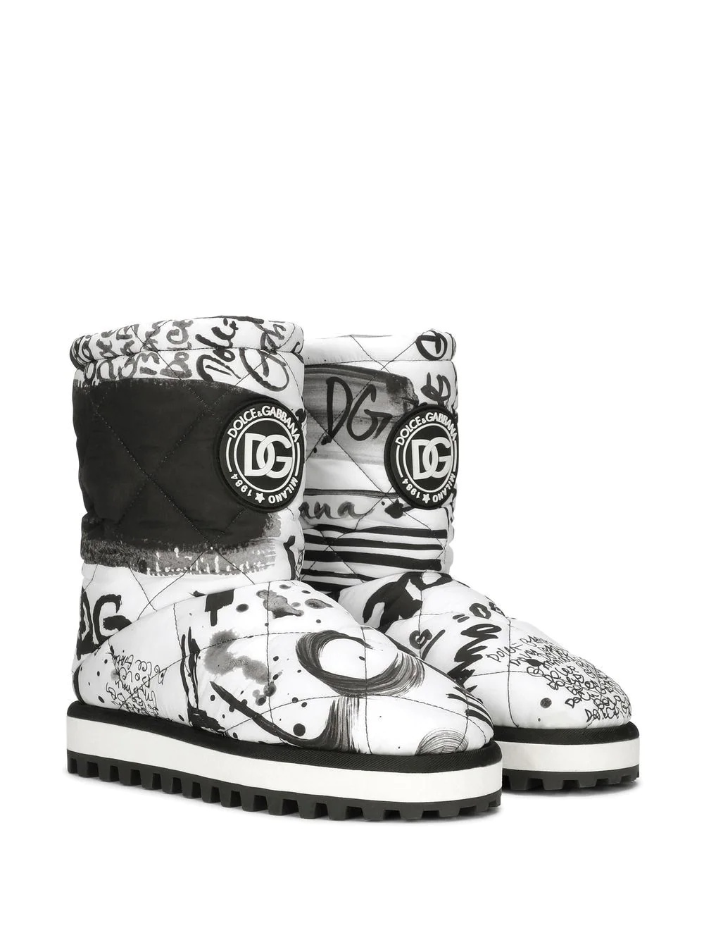 paint splatter-print padded boots - 2
