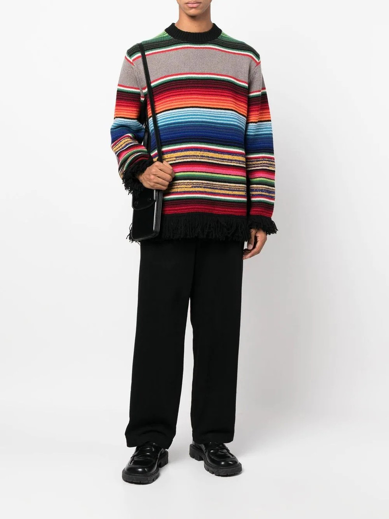 Junya Watanabe MAN striped-knit crew-neck jumper outlook