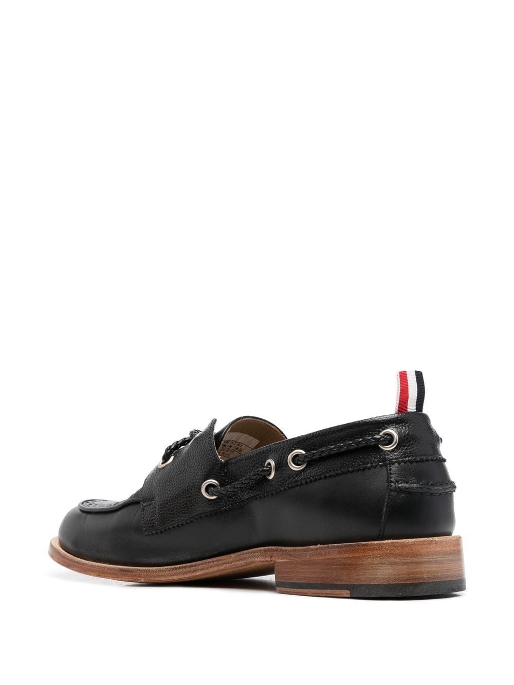 grosgrain-loop trim lace-up shoes - 3