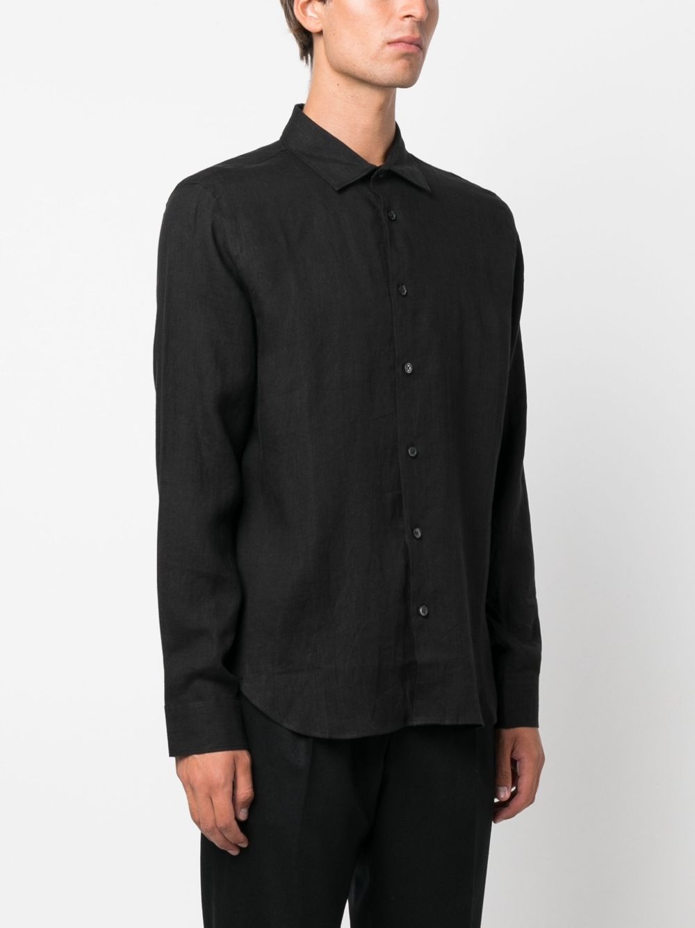 Giles long-sleeve linen shirt - 3