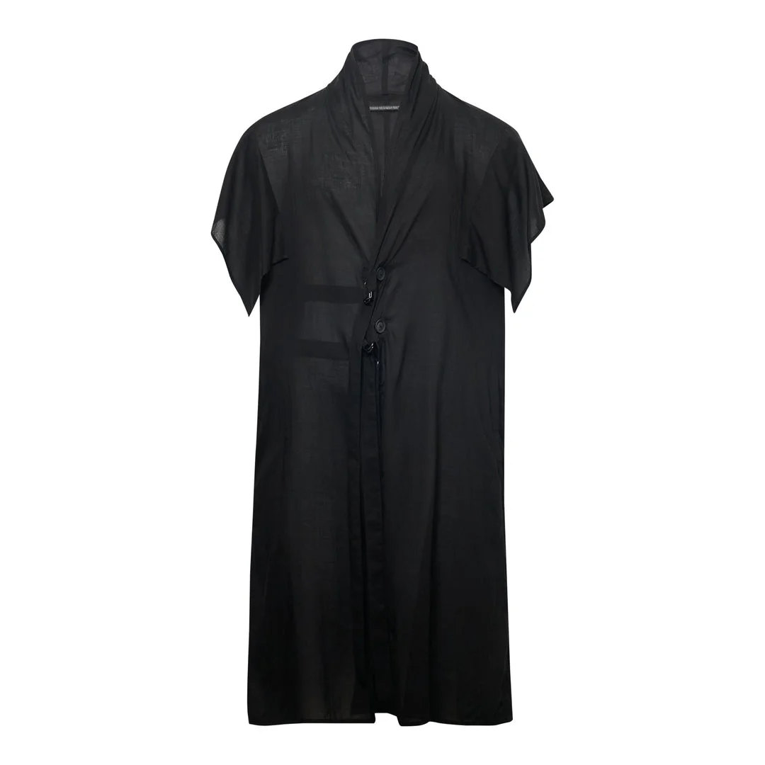 Designed Sleeve Long Vest - 1