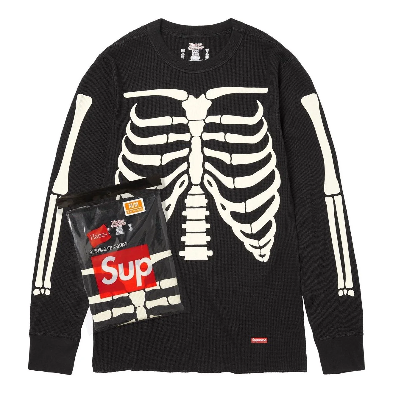 Supreme x Hanes Bones Thermal Crew (1 Pack) 'Black' FW25A29-BLACK - 1
