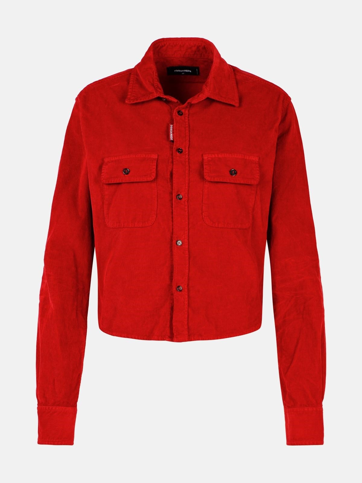 'DEAN' RED COTTON SHIRT - 1