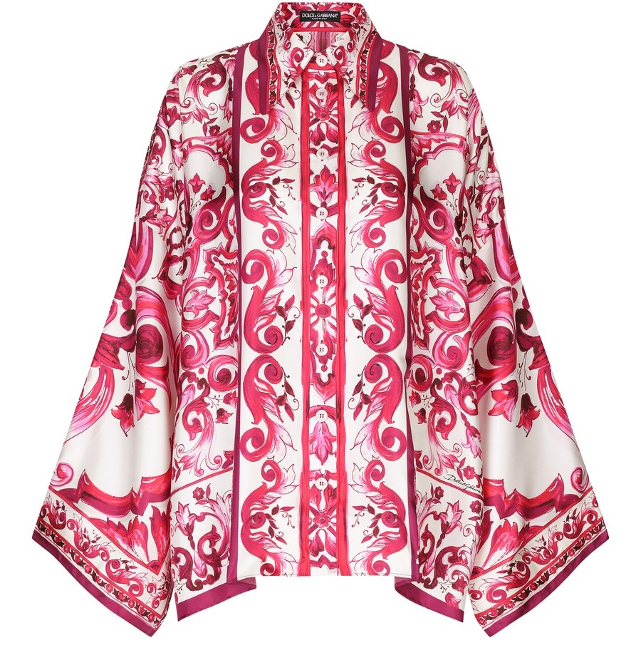 Maiolica Printed Twill Shirt With Slits - 1