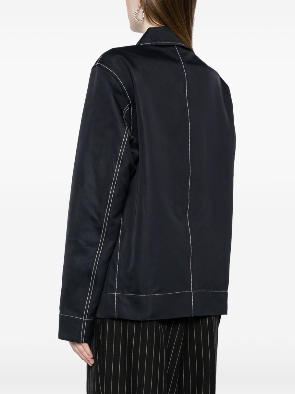 logo-embroidered chore jacket - 4