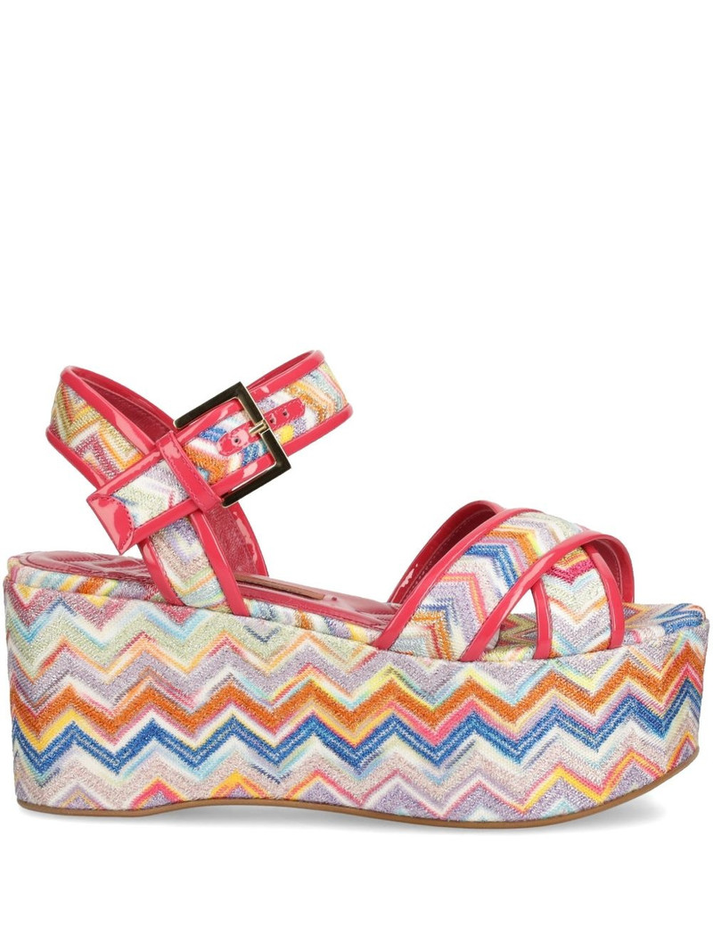 85mm zigzag-patterned platform sandals 1