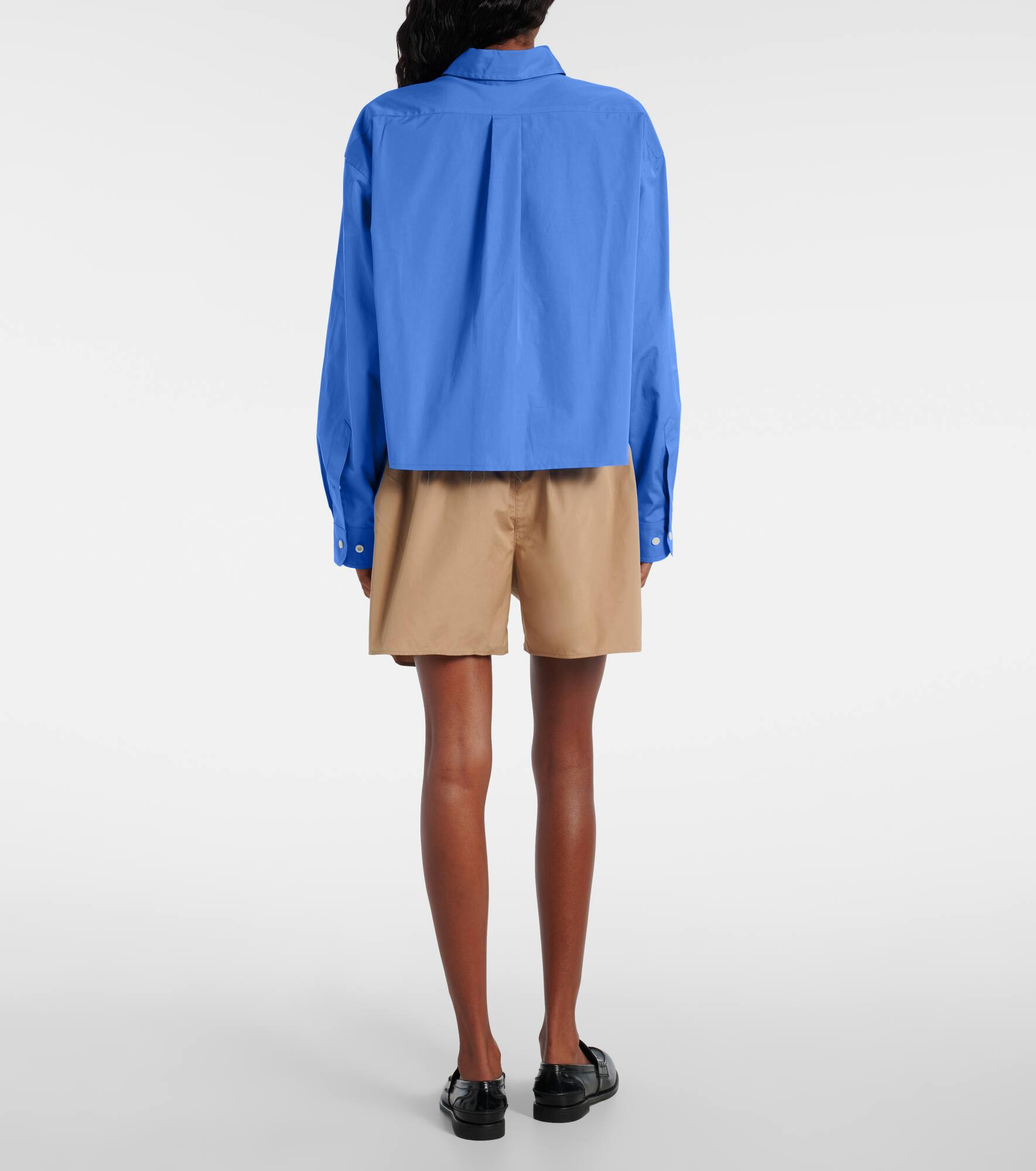 Cropped cotton poplin shirt - 3