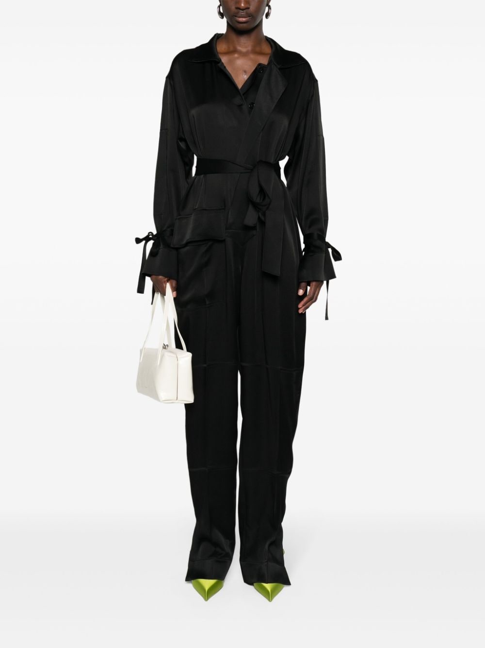spread-collar crepe jumpsuit - 2