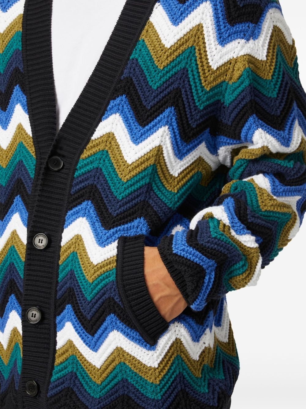 chevron-knit cardigan - 4