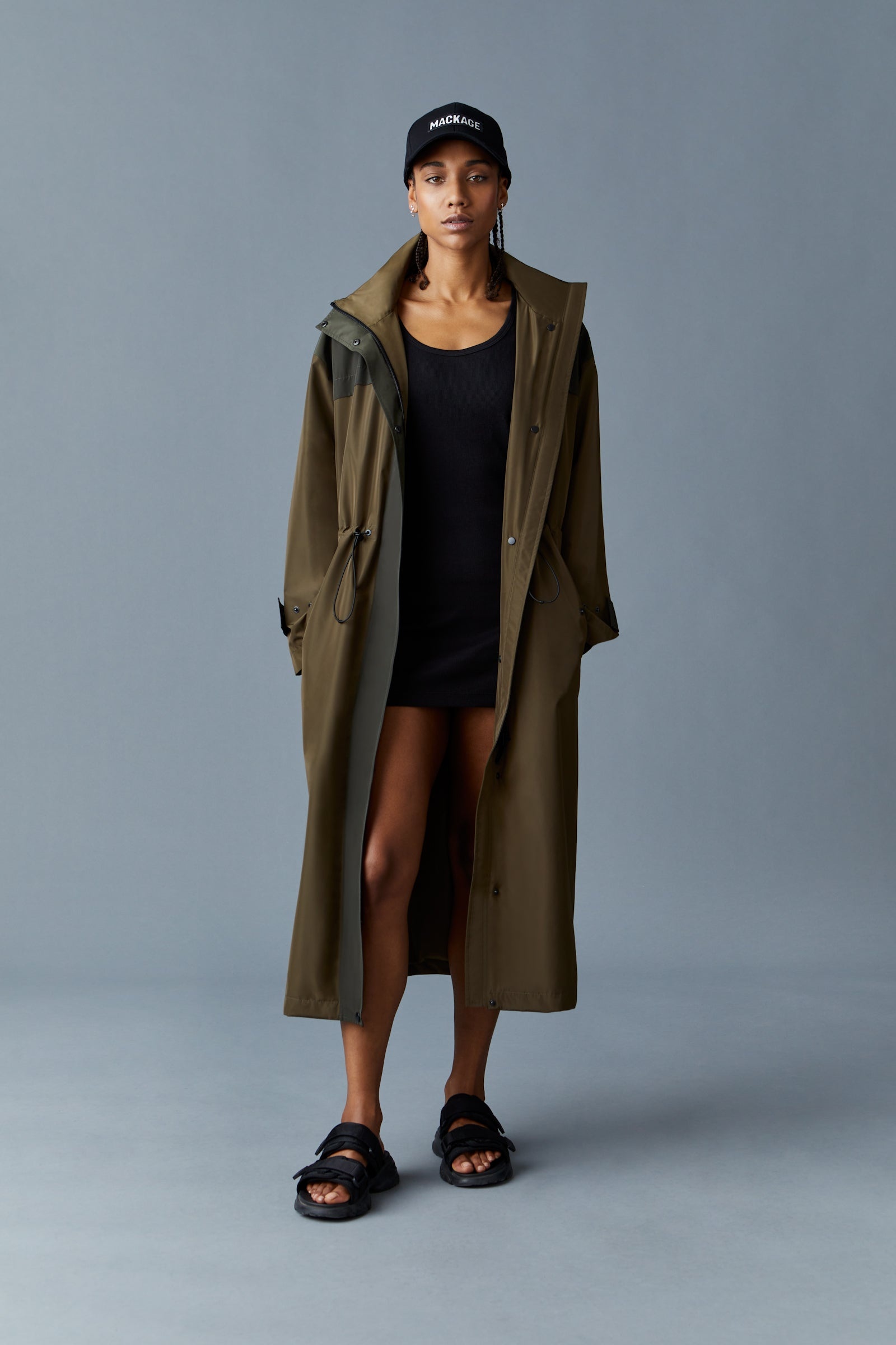 BREENA Long oversized raincoat with hood - 5