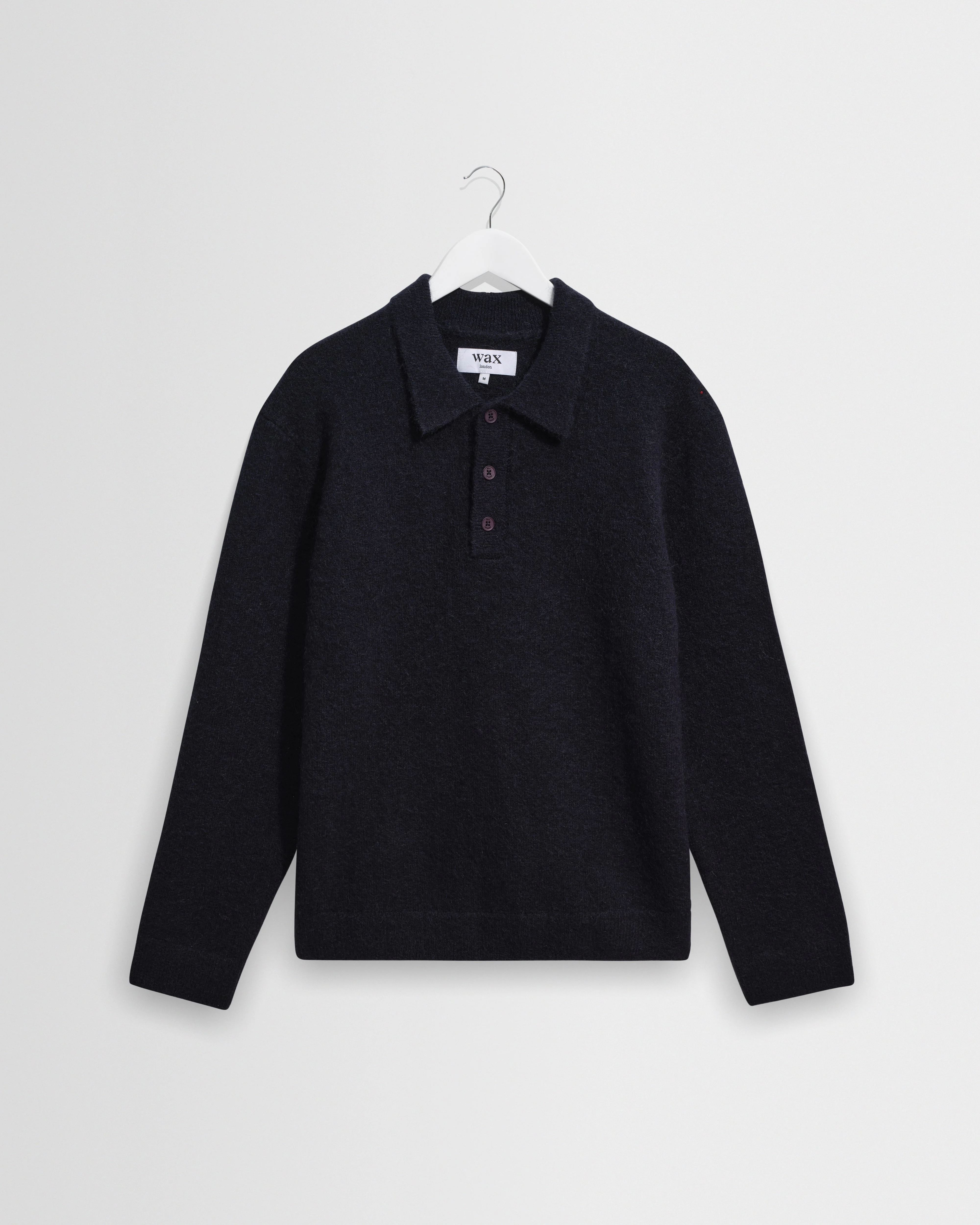Ashford - Navy Fluffy Wool Polo - 1