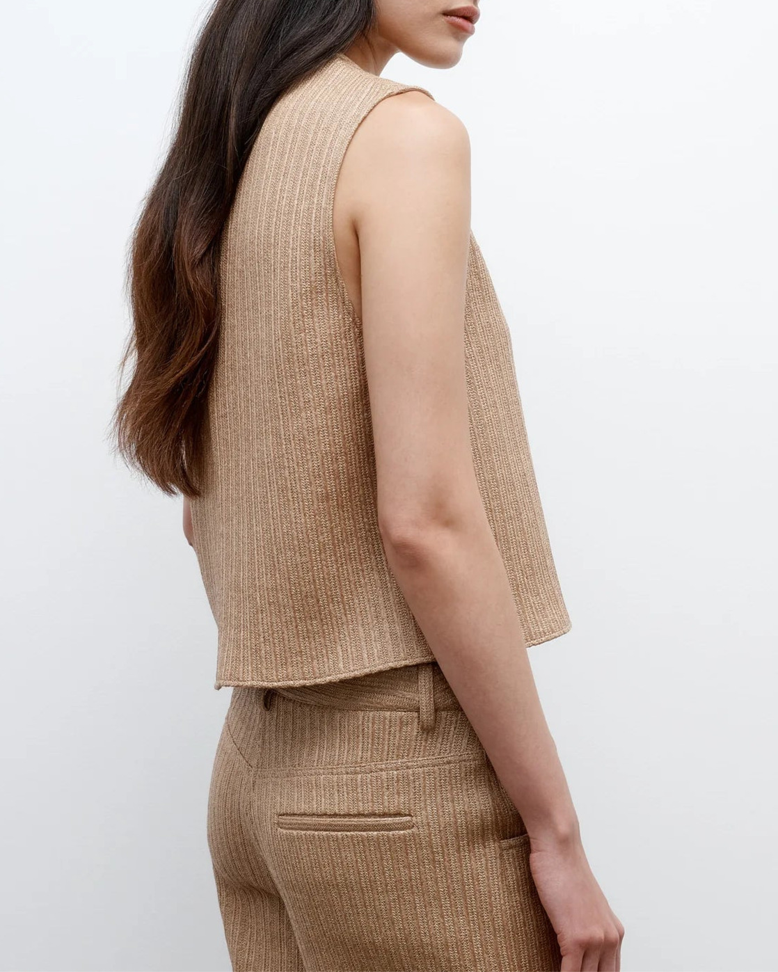 Cropped Muscle Tank In Soft Cotton Raffia - 4